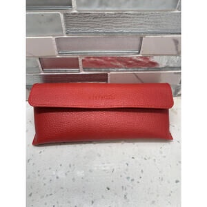GUESS Red Eyeglass / Sunglass CASE semi soft Faux Leather CASE ONLY